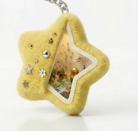 The soft yellow fur of a dyjora star, close up.